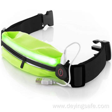 LED USB Rechargeable Reflective Belt Bag